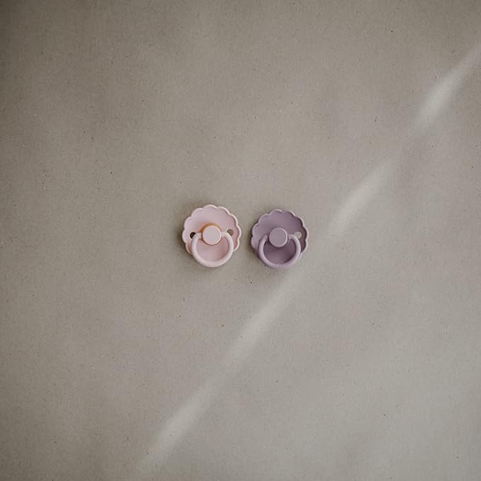 FRIGG Daisy Natural Rubber Baby Pacifier | Made in Denmark 0-6 Months) 2-Pack