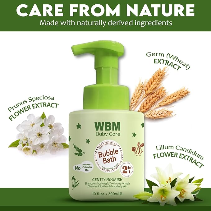 WBM Baby Shampoo and Body Wash, Baby Soap Pump Bottle For Gentle Protection 10 Fl 3)