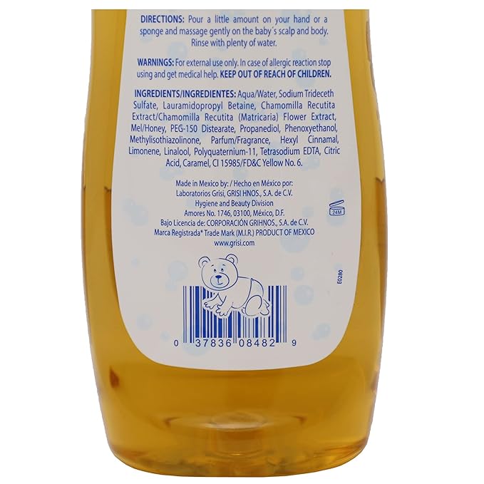 Ricitos de Oro 2-in-1 Baby Hair and Body Wash, Hypoallergenic Tear Free Body Wash and Shampoo with Chamomile and Honey 2-Pack of 13.5 FL 2 Bottles.