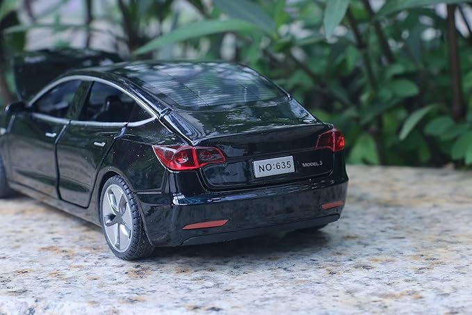 1:32 Scale Model 3 Alloy Car Model Diecast Toy Vehicles for Kids, Tesla car Model,Pull Back Alloy Car with Lights and Music