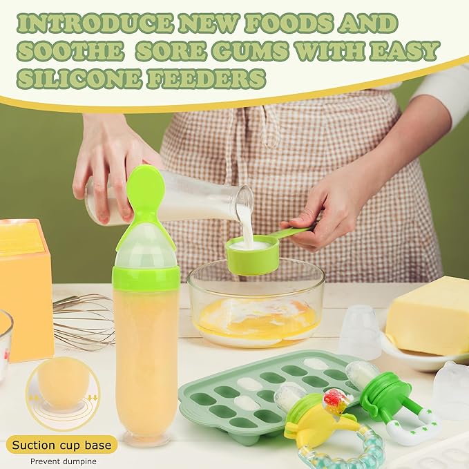 Baby Fruit Feeder & Baby Breastmilk Popsicle Molds-WAJIAYON Silicone Baby