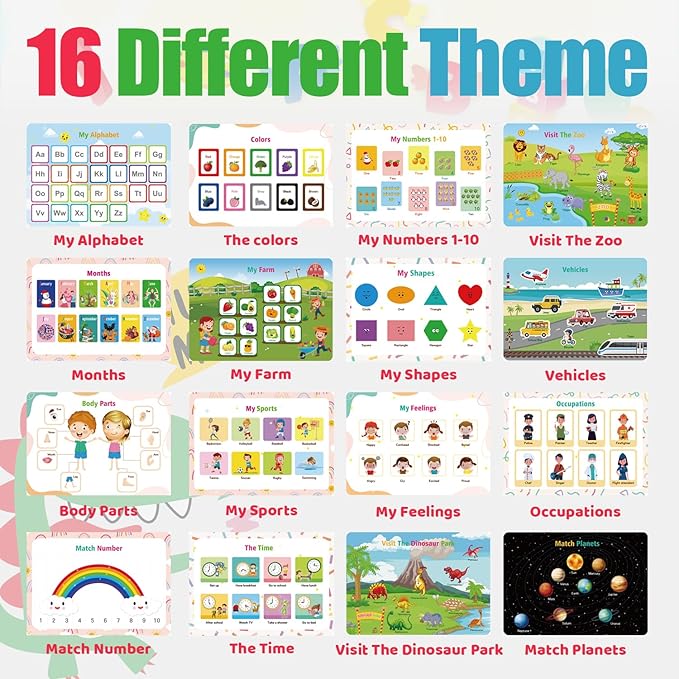 Proschool Learning Toys for Kid - Educational Busy Book Activities, Montessori Toys Activity Book,Sensory Toy,Toddler Quiet Books,Toddler Girl&Boy Toys for Age 3 4 5 Year Old Tracing Coloring Book