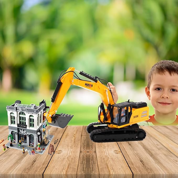 Gemini&Genius Excavator Toy, Construction Vehicle Digger Toy 1/35 Scale Die-cast
