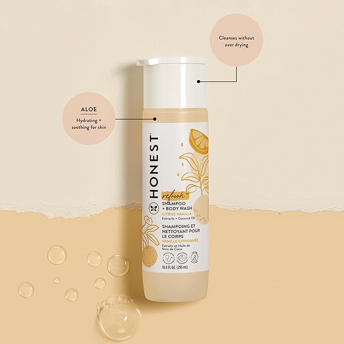 The Honest Company 2-in-1 Cleansing Shampoo + Body Wash | Gentle for Baby 18 fl