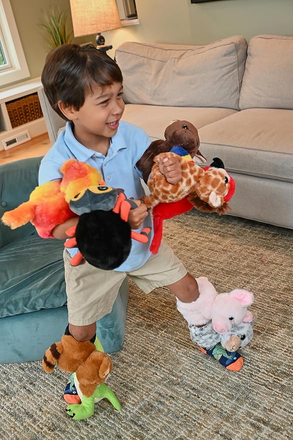 The Petting Zoo Giraffe Stuffed Animal Plushie Slap Bracelet, Gifts for Kids, Slapstix Animals, Giraffe Plush Toy, 10 inches