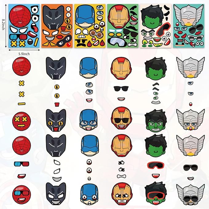 Superhero Party Favors, 110 PCS Superhero Birthday Party Supplies, Kids Birthday Party Favors, Carnival Prizes, Prize Box Gift, Pinata Goodie Bag Fillers