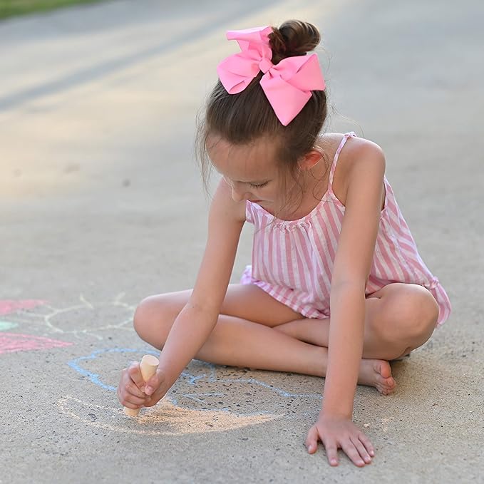 Sunny Days Entertainment Jumbo Washable Sidewalk Chalk with Holders and Storage Bucket, Mess Free Fun Kids Art Color & Patterns, Outdoor Playground, Non-Toxic, Washable Art Set (50 count)