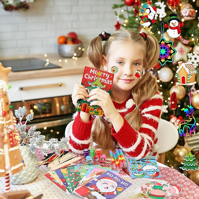 BenLouis Christmas Party Favors for Kids Christmas Classroom Gifts Prize Stockings Filler Coloring Books Bulk for Students Crafts Xmas Holiday School Goodie Bag Stuffer(12Set Gingerbread)