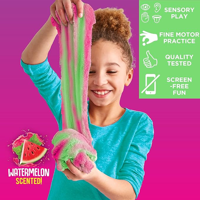 Watermelon SLIMYGLOOP Slimy Sand 1.5 lb. Bucket – Pink & Neon Green Scented Bucket for Kids Ages 3+