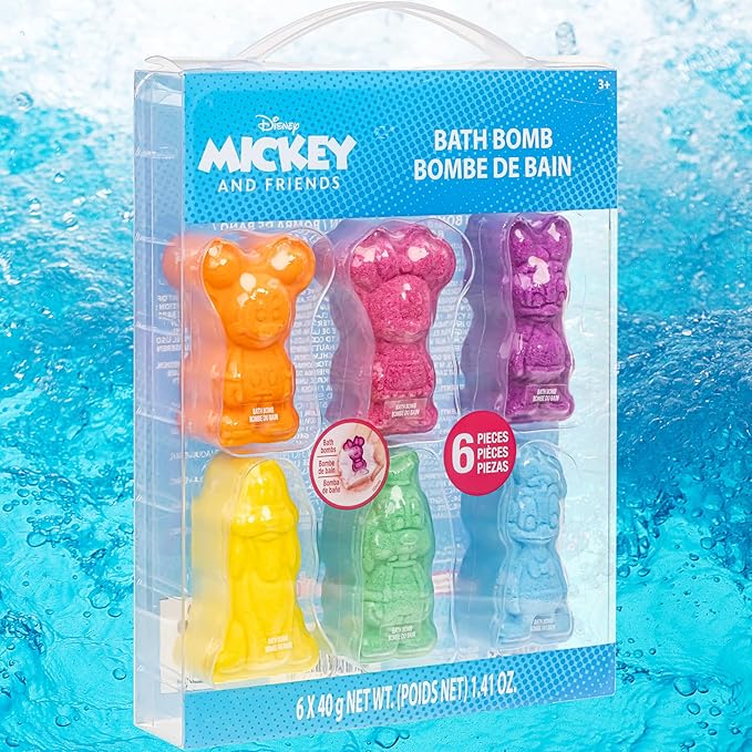 Mickey Minnie and Friends Bubblegum Scented Bath Bombs - Ages 3+ Character