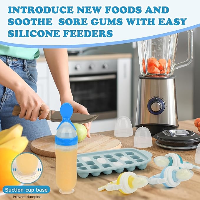 Food Feeder Baby Fruit Feeder (3Pcs) Baby Breastmilk Popsicle Molds-&