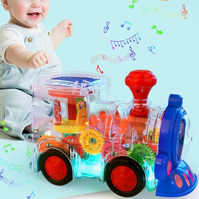RISEWRD Transparent Trains Toy - Fun and Interactive Electric Trains Toy for Kids