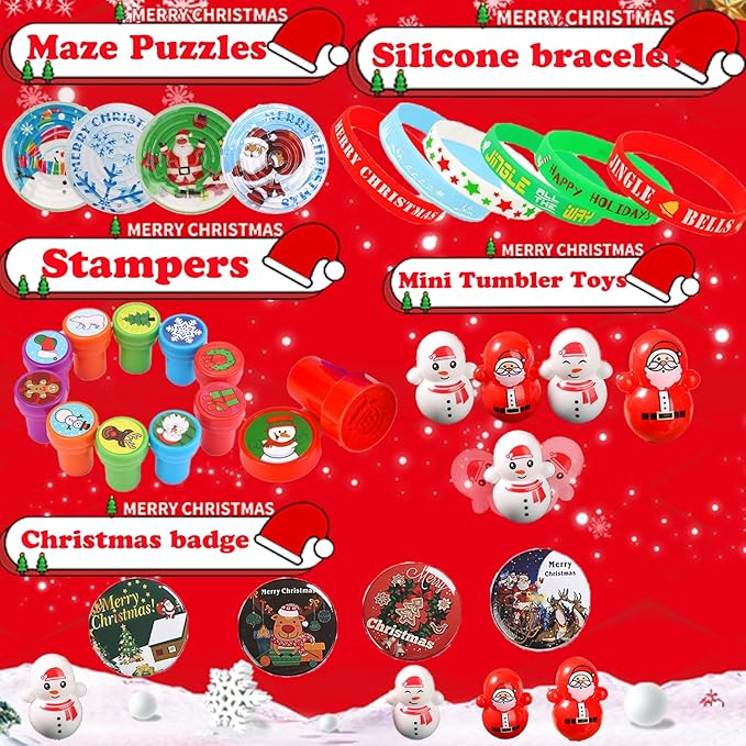 YOAUSHY 118 Pcs Party Favors for Kids, Christmas Goodie Bag Stuffers Prizes for Kids Classroom, Treasure Box Toys for Classroom, Pinata Stuffers, Bulk Stocking Stuffers for Kids 4-8 Gifts