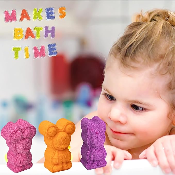 Mickey Minnie and Friends Bubblegum Scented Bath Bombs - Ages 3+ Character