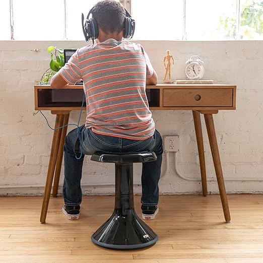 ECR4Kids ACE Active Core Engagement Wobble Stool, 18-Inch Seat Height, Flexible Seating, Black