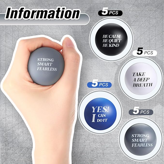 Zomiboo 20 Pieces Motivational Stress Foam Balls Quote Stress Relief Inspirational Relief Balls Employee Appreciation Gift for Kids Relieve Motivating Encouraging Adult(Bright Color)