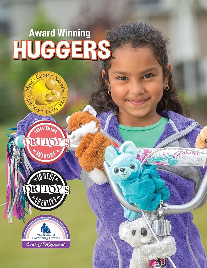 Wild Republic Huggers Butterfly Blue Plush Toy, Slap Bracelet, Stuffed Animal, Kids Toys, 8"
