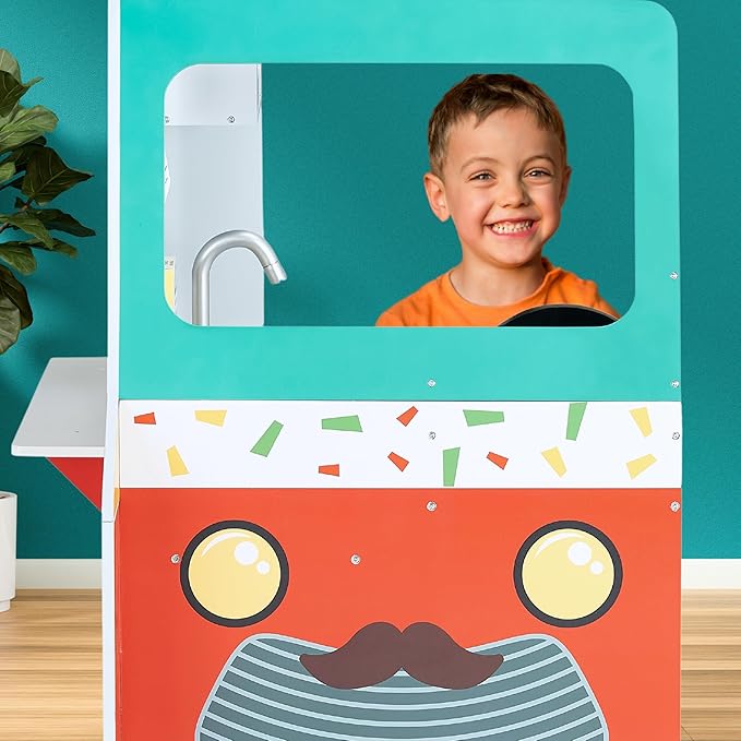 Teamson Kids My Little Helper Kids Play Taco Truck Playset with Accessories, Multicolor