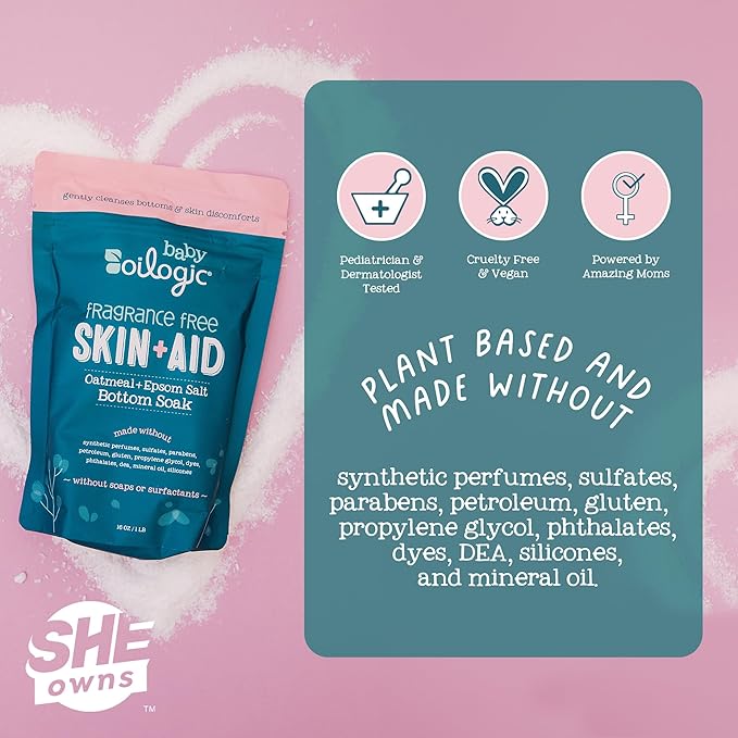 Oilogic Baby Essentials Oatmeal Epsom Salt Bath Soak, Skin &