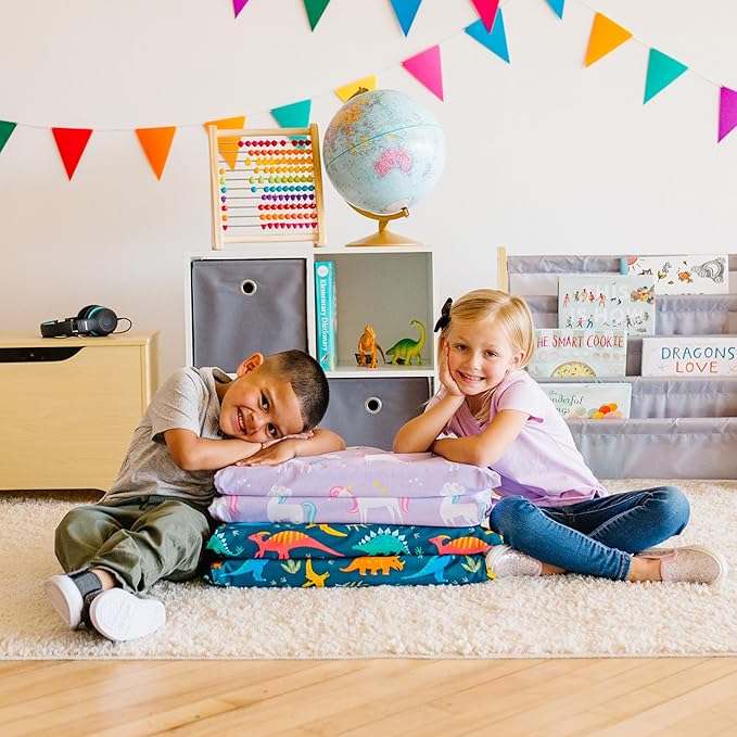 Wildkin Kids Nap Mat Cover for Boys & Girls, Sewn-in Flap Design Rest Mat Cover, Perfect for Preschool and Daycare, Fits Our Vinyl Nap Mat up to 1.5 Inches Including Basic Sleep Mat (Fairy Garden)