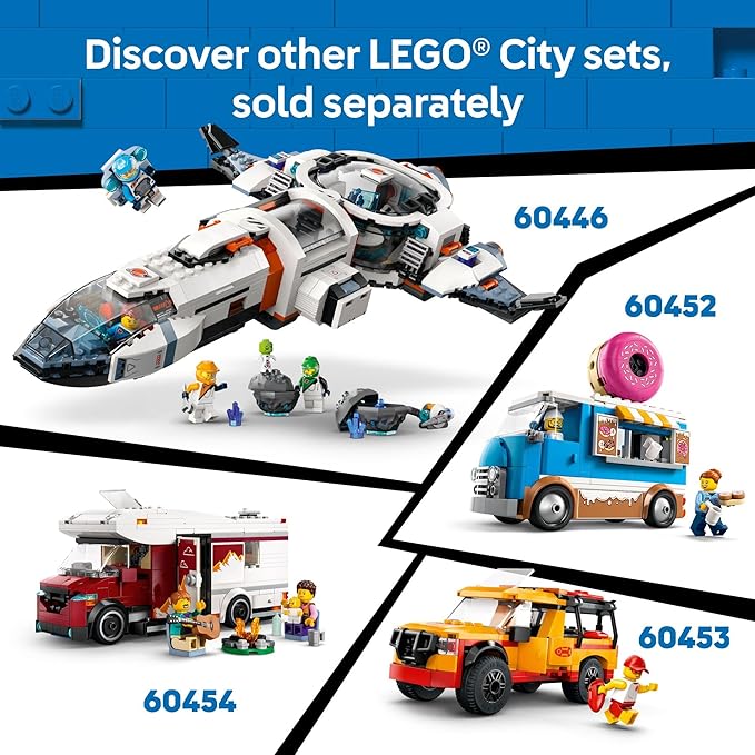 LEGO City Donut Truck Toy - Building Toy for Kids, Boys and Girls, Ages 5+ - Mobile Donut Stand with 2 Minifigures and Other Accessories - Fun Gift Idea for Birthdays and Holidays - 60452
