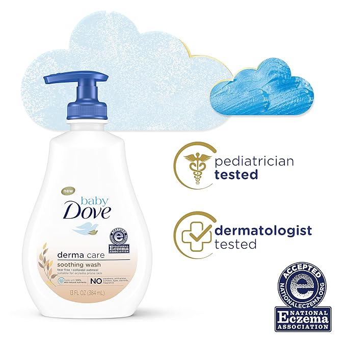 Baby Dove Soothing Baby Body Wash Eczema Care 2 Count To Soothe Delicate Baby Skin No Artificial Perfume or Color, Paraben Free 13 oz