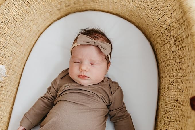 Copper Pearl Baby Bows: Stylish Headbands for Baby Girls, Premium Soft and Stretchy Baby Headbands
