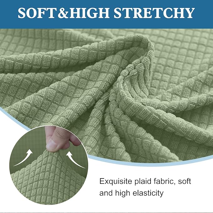 100% Waterproof Jacquard Fabric Couch Cover, Dual Layer with TPU Film, Leakproof High Elasticity Non-Slip Washable Furniture Protector for Pets, Dogs, Cats and Kids (Chair,Grass Green)