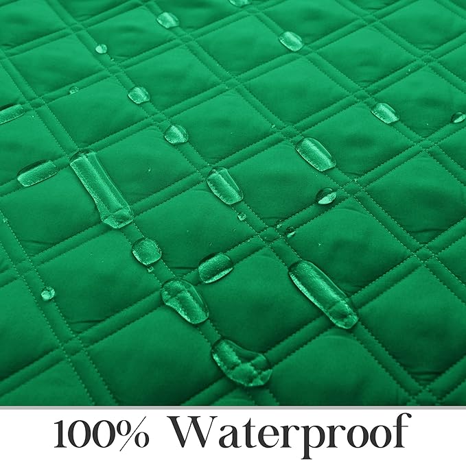 TOMORO Non-Slip Quilted Recliner Cover, 100% Waterproof Recliner Chair Slipcover Furniture Protector with Pockets, Washable Couch Cover with Elastic Straps for Kids and Pets,23 Inch