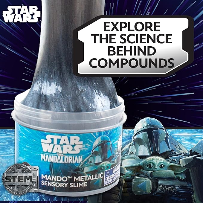 STAR WARS The Mandalorian Metallic Slime, 8oz Star Wars Slime, Pre-Made Slime, Party Favors for Kids, Perfect For Goodie Bags, Desk Toys, Star Wars Merch, Star Wars Toys, Great Gifts for Adults & Kids