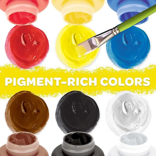 Crayola Acrylic Paint - Assorted Colors (6ct), Kids Paint, Arts & Crafts Supplies for Kids, Great For Art Projects & DIY Crafts