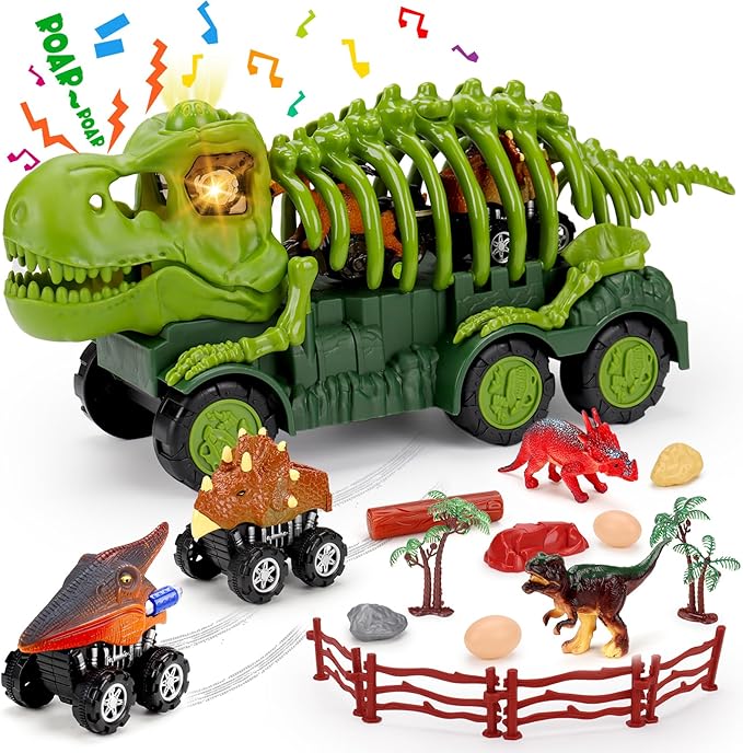 Dinosaur Trucks Toys for 2+ 3 4 5 6 Year 3-5 with 4-6 Girls