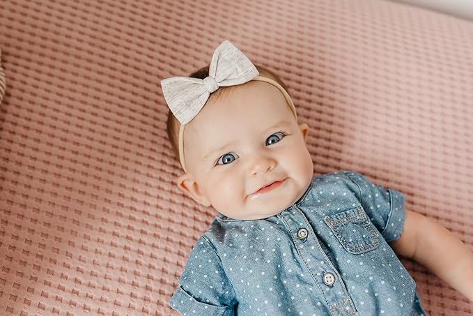 Copper Pearl Baby Bows: Stylish Headbands for Baby Girls, Premium Soft and Stretchy Baby Headbands