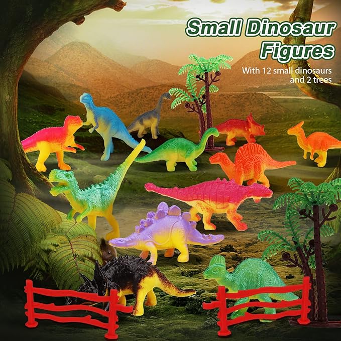 TOY Life Toddler Car Toy for 1+ Year Old, Dinosaur Transport Carrier Truck with 4 Pull Back Dinosaur Cars Dino Figures 1 2 3 4 5+, Christmas 18M+ Boys