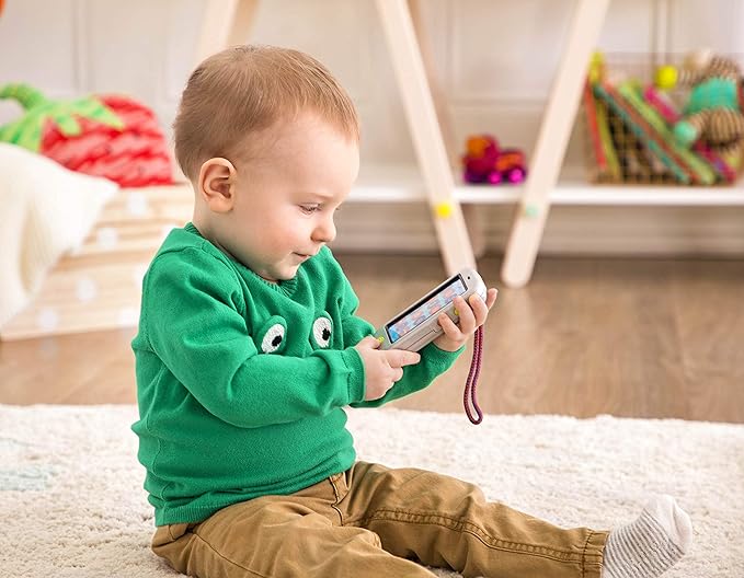 B. toys- Hi!! Phone - Silver- Pretend Play Smartphone – Interactive Kids' Cellphone – Sounds & Songs – Toy Phone for Toddlers – 18 Months +