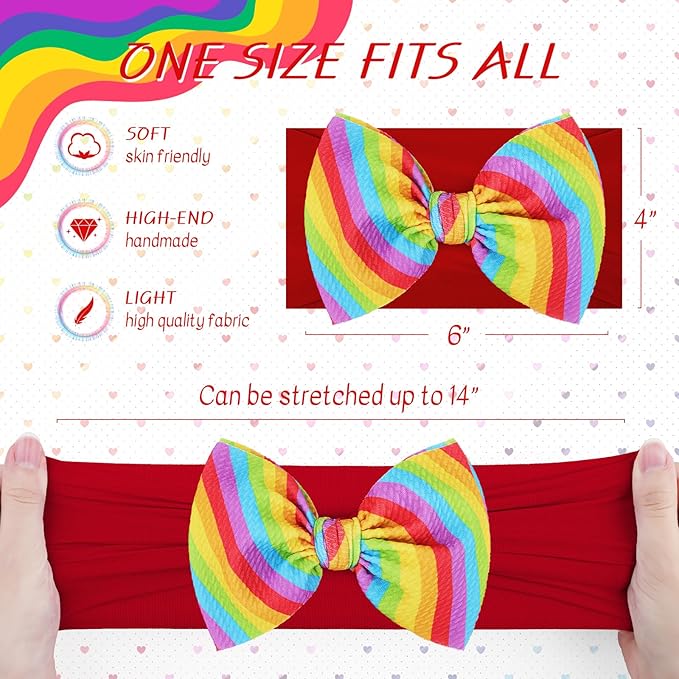 Toddler Hair Bows Gay Pride Hair Accessories, 2 Pcs 6