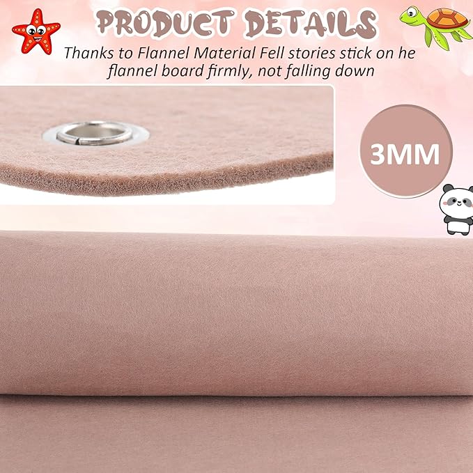 Yunsailing 4 Pieces Felt Board for Toddlers Classroom Flannel Board Stories for Preschool Homeschooling, Kids Felt Story Activity Wall Hanging Children Birthday Gifts, 11.8 x 15.75 Inch (Camel)