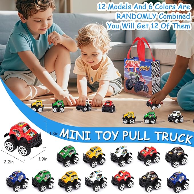 Vanblue Truck Car Party Favors Set Car Themed Birthday Party Decorations 110Pcs Slap Bracelet DIY Sticker Gift for Boy Kids Treat Bags Stuffers Birthday Supplies Pinata Filler Classroom Rewards