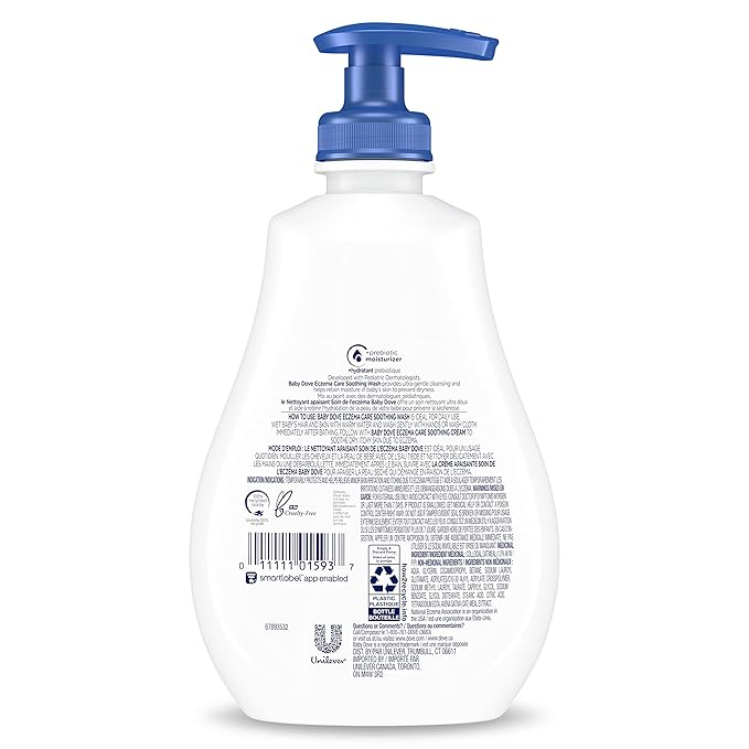 Baby Dove Soothing Baby Body Wash Eczema Care 2 Count To Soothe Delicate Baby Skin No Artificial Perfume or Color, Paraben Free 13 oz
