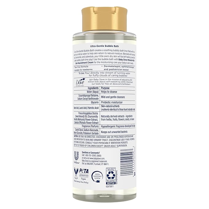 Baby Dove Bubble Bath Melanin-Rich Skin Nourishment for nourished Skin 16 oz