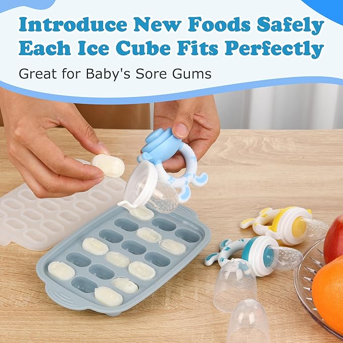 Food Feeder Baby Fruit Feeder (3Pcs) Baby Breastmilk Popsicle Molds-&