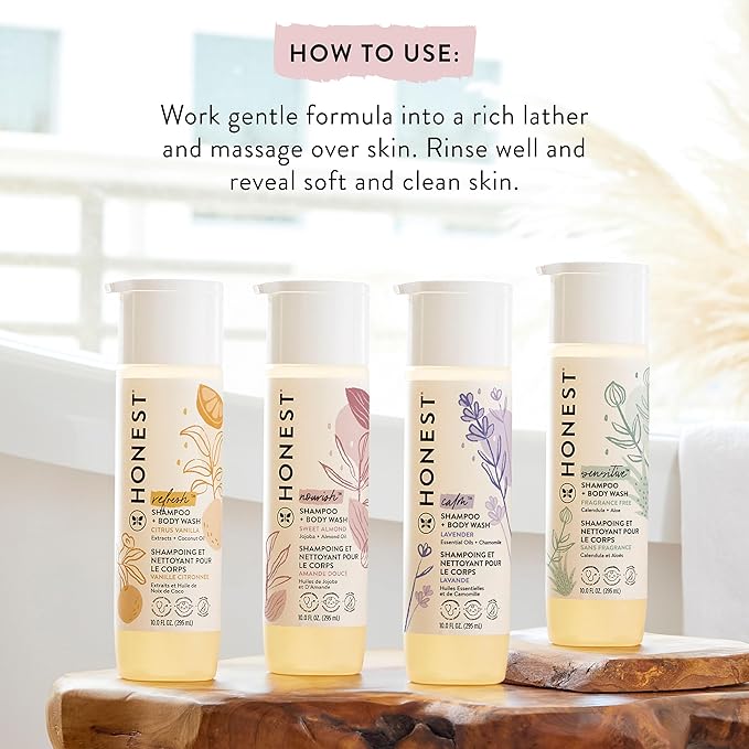 The Honest Company 2-in-1 Cleansing Shampoo + Body Wash | Gentle for Baby 10 fl