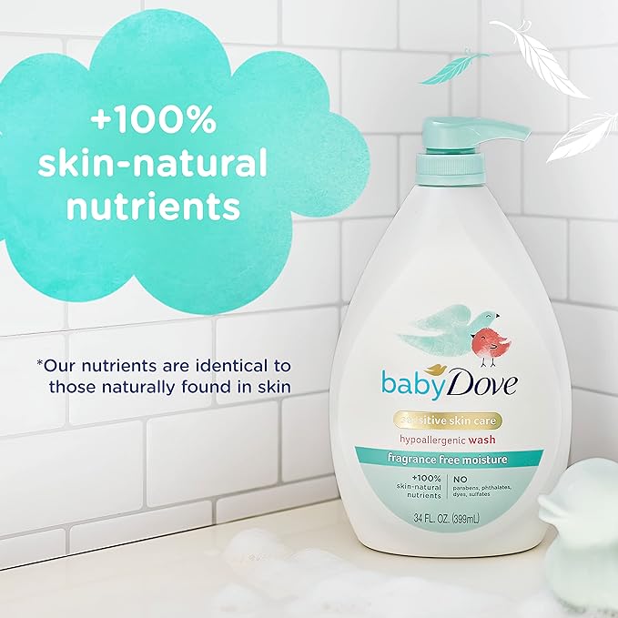 Baby Dove Sensitive Skin Care Baby Wash Fragrance Free Moisture 34 oz