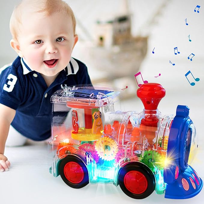 RISEWRD Transparent Trains Toy - Fun and Interactive Electric Trains Toy for Kids
