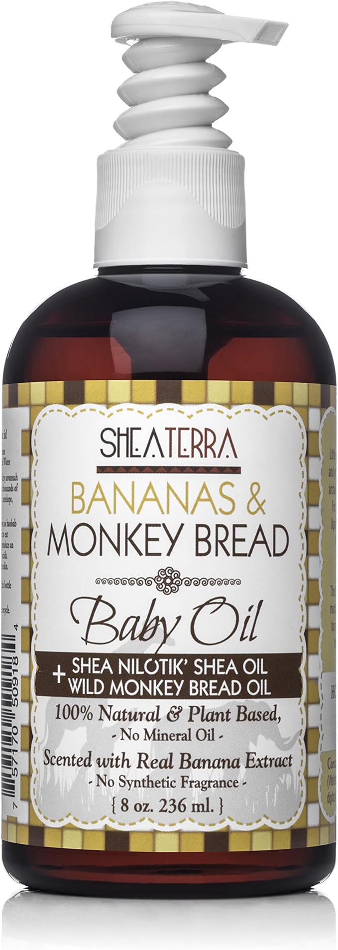 Shea Terra Organics Mama and Baby Collection | Bananas & Monkey Bread Baby Oil 8oz