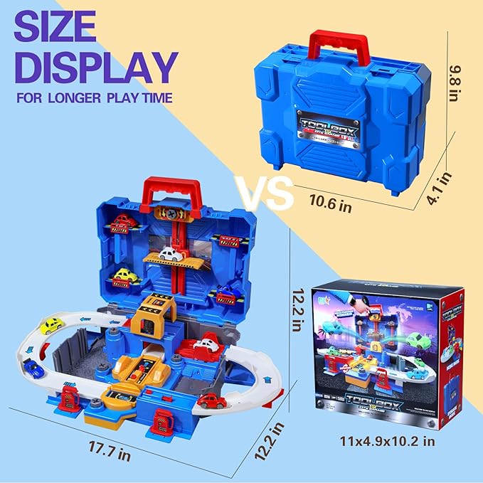 Race Track Adventure Car Game Kid Toy for 3 Year Old Boys Girls Birthday Gift, Cars Playsets Stem Toys for Boy Age 4 5 6 7 8