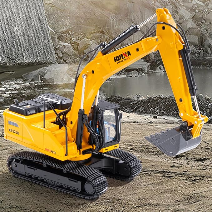 Gemini&Genius Excavator Toy, Construction Vehicle Digger Toy 1/35 Scale Die-cast