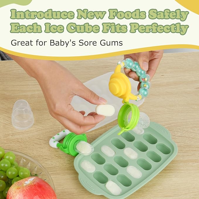 Baby Fruit Feeder & Baby Breastmilk Popsicle Molds-WAJIAYON Silicone Baby