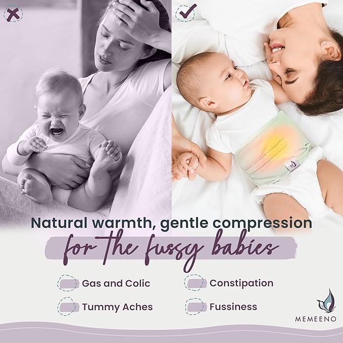 Baby Belly Band for Gas & Colic Baby Relief - Self Heating Belly Band Baby Belly Button Band Colic Band Tummy Wrap for Babies Colic Belt Baby Gas Wrap Colic Baby Relief Newborn