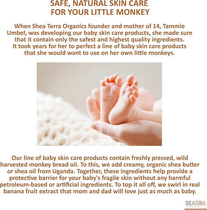 Shea Terra Organics Mama and Baby Collection | Bananas & Monkey Bread Baby Butter 6oz